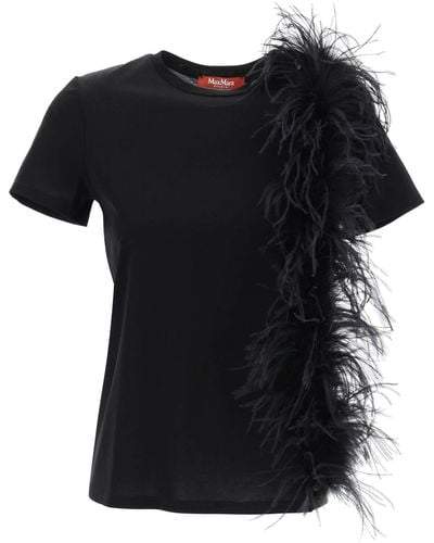 Max Mara Studio Lappole Feather T-shirt - Black