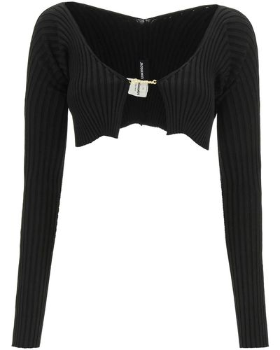 Jacquemus La Maille Pralù Micro Cardigan - Black