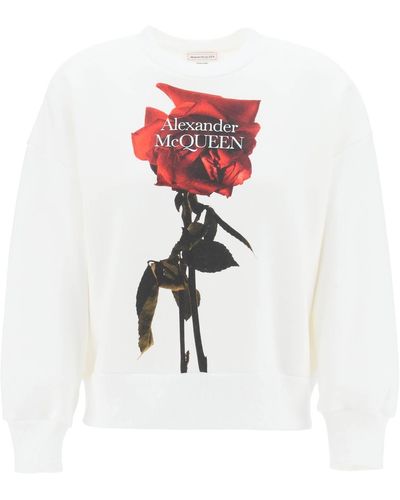 Alexander McQueen Shadow Rose Sweatshirt - Red