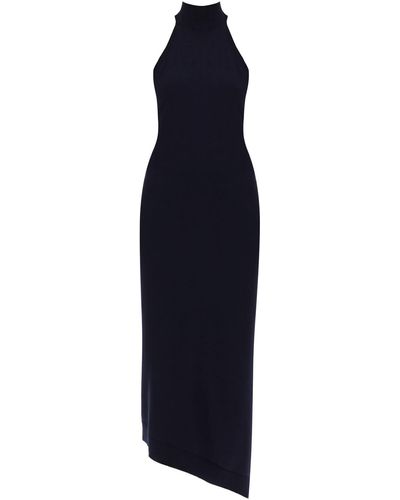Fendi Asymmetric Wool Knit Dress - Blue