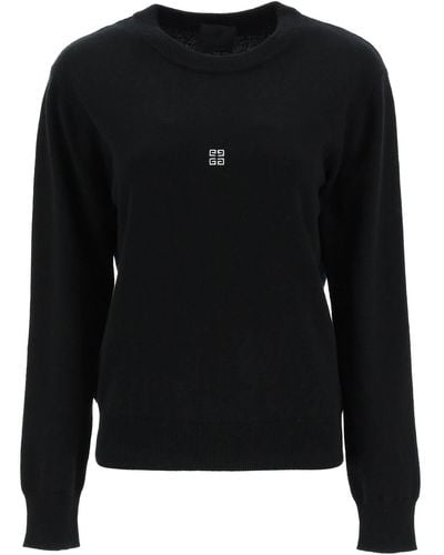 Givenchy 4g Wool And Cashmere Sweater With Back Logo - Black