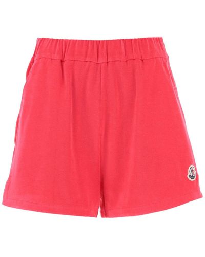 Moncler Basic Sweatshorts In Terry Cloth - Red