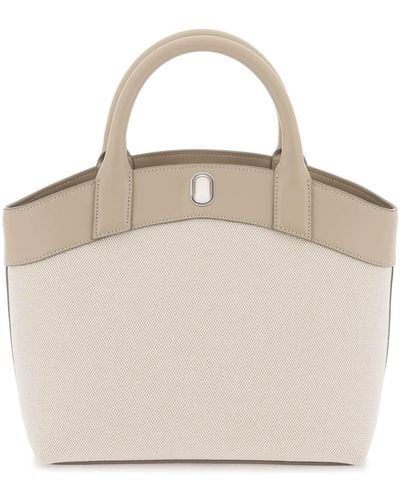 SAVETTE Small Round Canvas Tote Bag - Natural