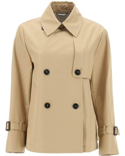 Weekend by Maxmara Biglia Short Double-Breasted Trench Coat - Natural