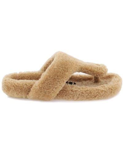 Loewe Comfortable Shearling Sandal - Natural