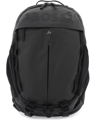BOSS Technical Fabric Coated Backpack - Black