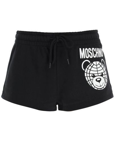 Moschino Sporty Shorts With Teddy Print - Black