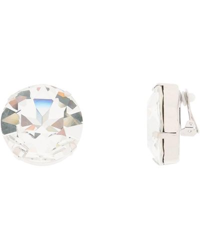Alessandra Rich Large Crystal Clip-On Earrings - Metallic