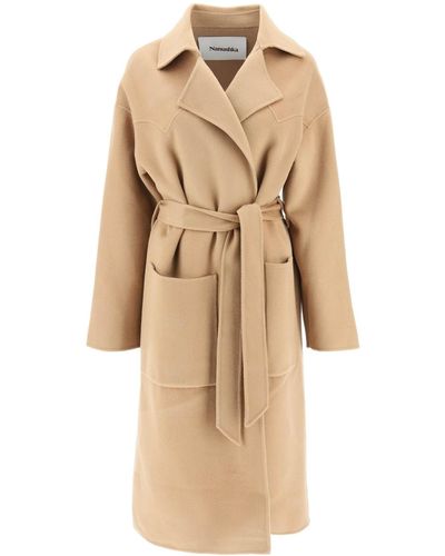 Nanushka 'alamo' Double Wool Coat - Natural