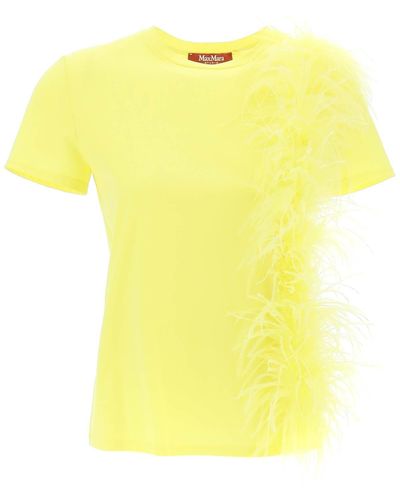 Max Mara Studio Lappole Feather T-Shirt - Yellow