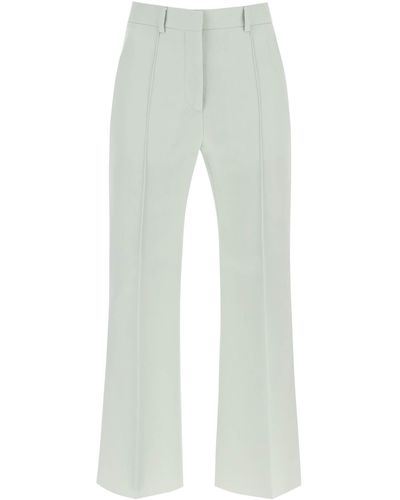 Lanvin PANTALONI KICK FLARE IN TWILL DI LANA - Verde