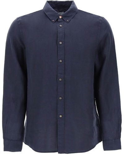 PS by Paul Smith Linen Button-Down Shirt For - Blue