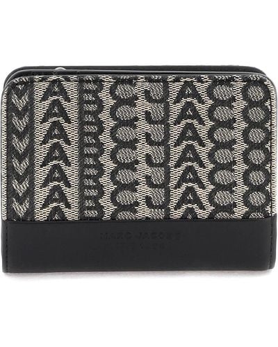 Marc Jacobs Portafoglio 'The Monogram Jacquard Mini Compact Wallet' - Nero