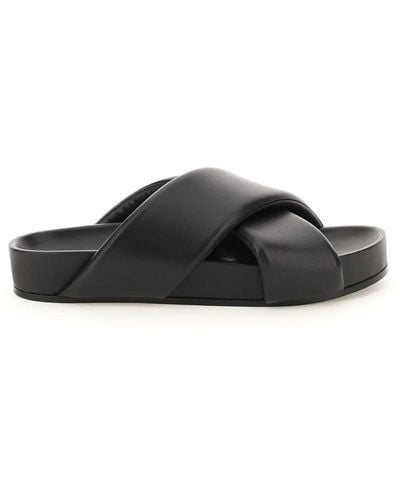 Jil Sander Padded Nappa Leather Slippers - Black