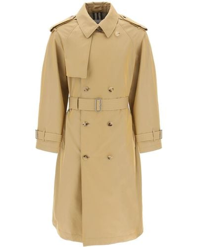 Burberry Long Iridescent Trench - Natural
