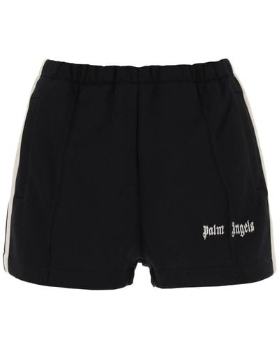 Palm Angels Track Shorts With Contrast Bands - Black