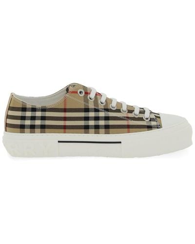 Burberry Vintage Check Canvas Trainers - Natural