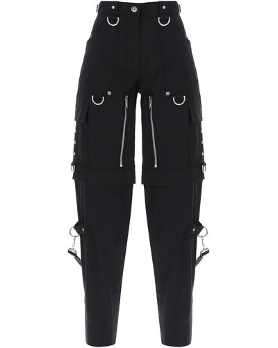 Givenchy Pantaloni Cargo Convertibili Con Bretelle - Nero