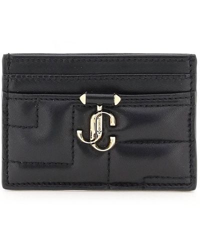 Jimmy Choo Umika Avenue Logo-embellished Leather Card Holder - Black
