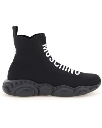 Moschino Teddy Hi-top Slip-on Sneakers - Black