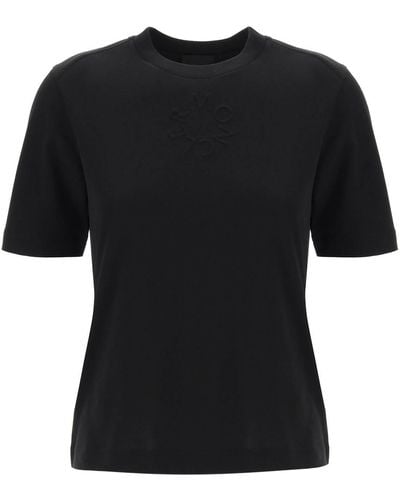 Moncler Embossed Logo T Shirt - Black