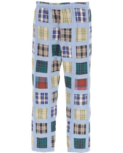 Stussy Patchwork Madras Trousers - Blue