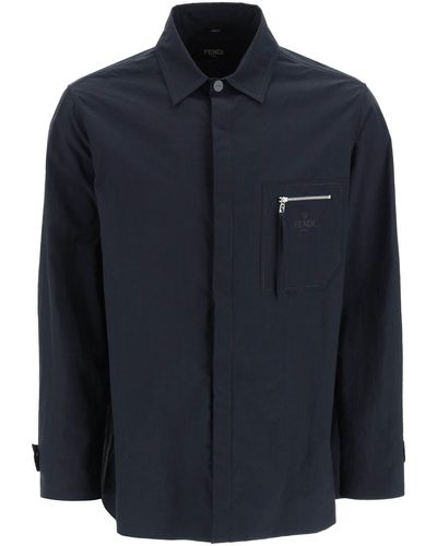Fendi Lightweight Overshirt Jacket - Blue