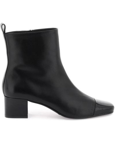 CAREL PARIS Leather Ankle Boots - Black