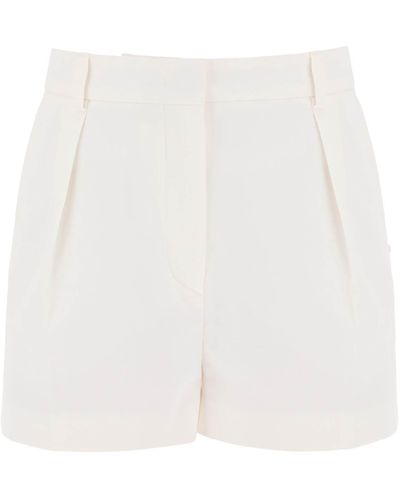 Sportmax Cotton Gabardine Shorts For - White