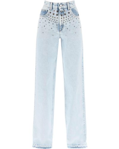 Alessandra Rich Jeans con borchie - Blu