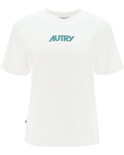 Autry T Shirt Con Logo Stampato - Bianco