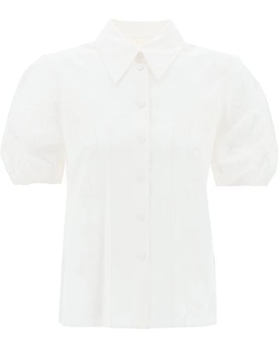 Chloé Embroidered Blouse With Balloon Sleeves - White