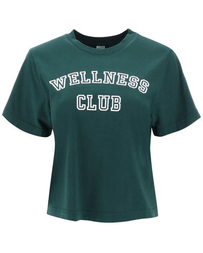 Sporty & Rich T Shirt Cropped Wellness Club - Verde