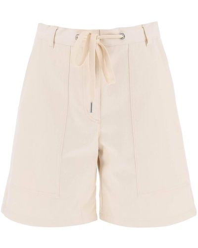 Moncler Basic Cotton Drill Shorts - Natural