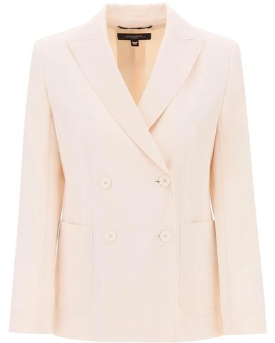 Weekend by Maxmara 'Nervoso' Double-Breasted Jacket - Pink
