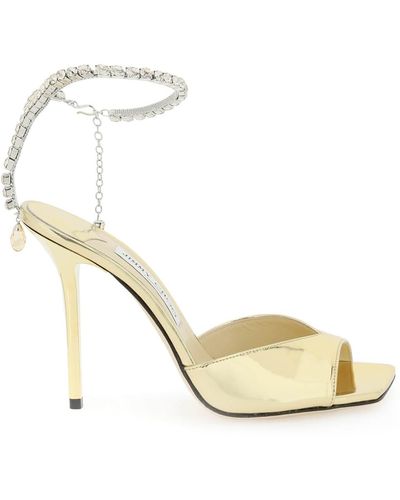 Jimmy Choo Sandali "Saeda" in pelle verniciata - Metallizzato