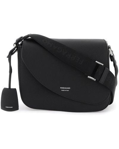Ferragamo Flame Shoulder Bag (Medium) - Black