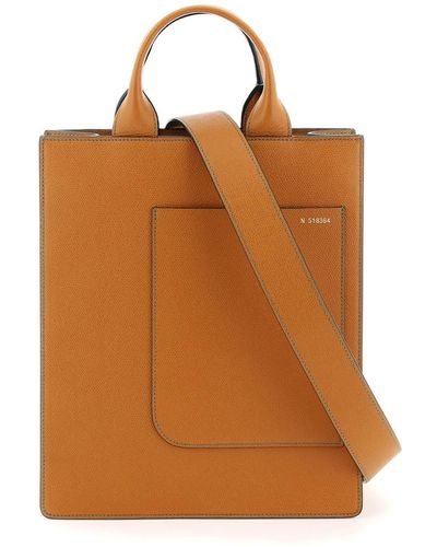 Valextra Small 'boxy' Tote Bag - Brown