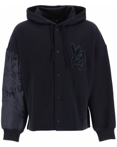 Y-3 Hoodie With Logo Patch - Blue
