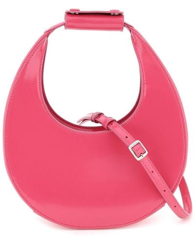 STAUD Mini Moon Leather Bag - Pink