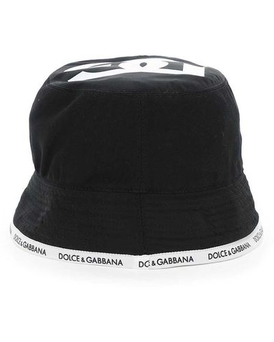 Dolce & Gabbana CAPPELLO PESCATORE CON STAMPA - Nero