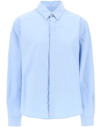 Ami Paris "camicia di cotone con logo ricamato" - Blu