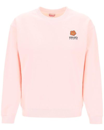 KENZO Crew Neck Sweatshirt With Embroidery - Pink