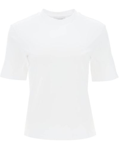 Ferragamo T-Shirt Con Etichetta Gancini - Bianco