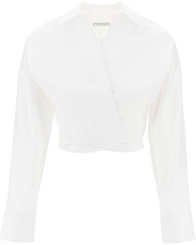 Closed Camicia Cropped Incrociata - Bianco