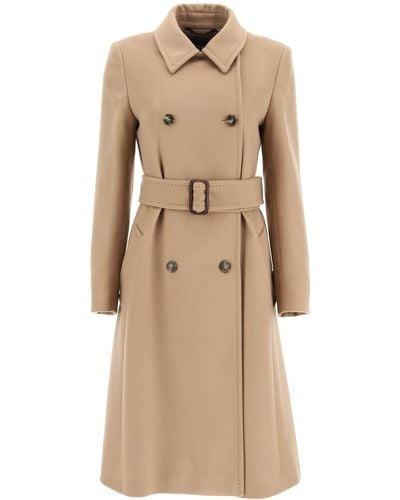 Weekend by Maxmara 'afide' Double-breasted Wool Coat - Natural
