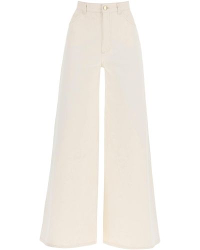 Chloé Chloe' Cotton Hemp Flare Jeans - White