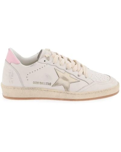 Golden Goose Leather Ball Star Trainers In - White