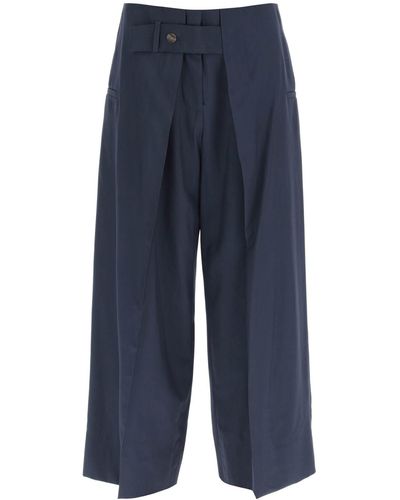 Loewe Pleated Cropped Pants - Blue