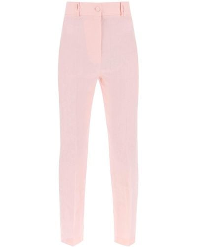 Hebe Studio 'loulou' Linen Trousers - Pink